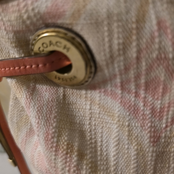 Coach Pink and Cream Signature Tote - Picture 9 of 12